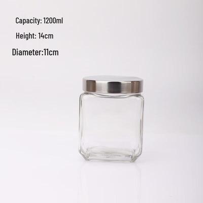 ZISIZ Square Sealed Glass Storage Jar