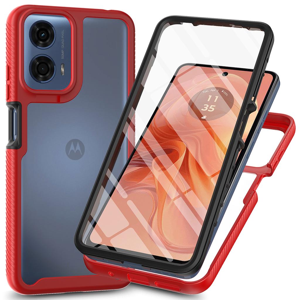 For Motorola Moto E14 4G/G24 4G/G04 4G/G04s 4G Case with PET Screen Film PC+TPU Phone Shell
