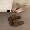 Vintage Vacation Brown Mori Sandals Fairy Shoes Outer Wear 2025 Summer with Skirt Evening Breeze Roman Cool Slippers