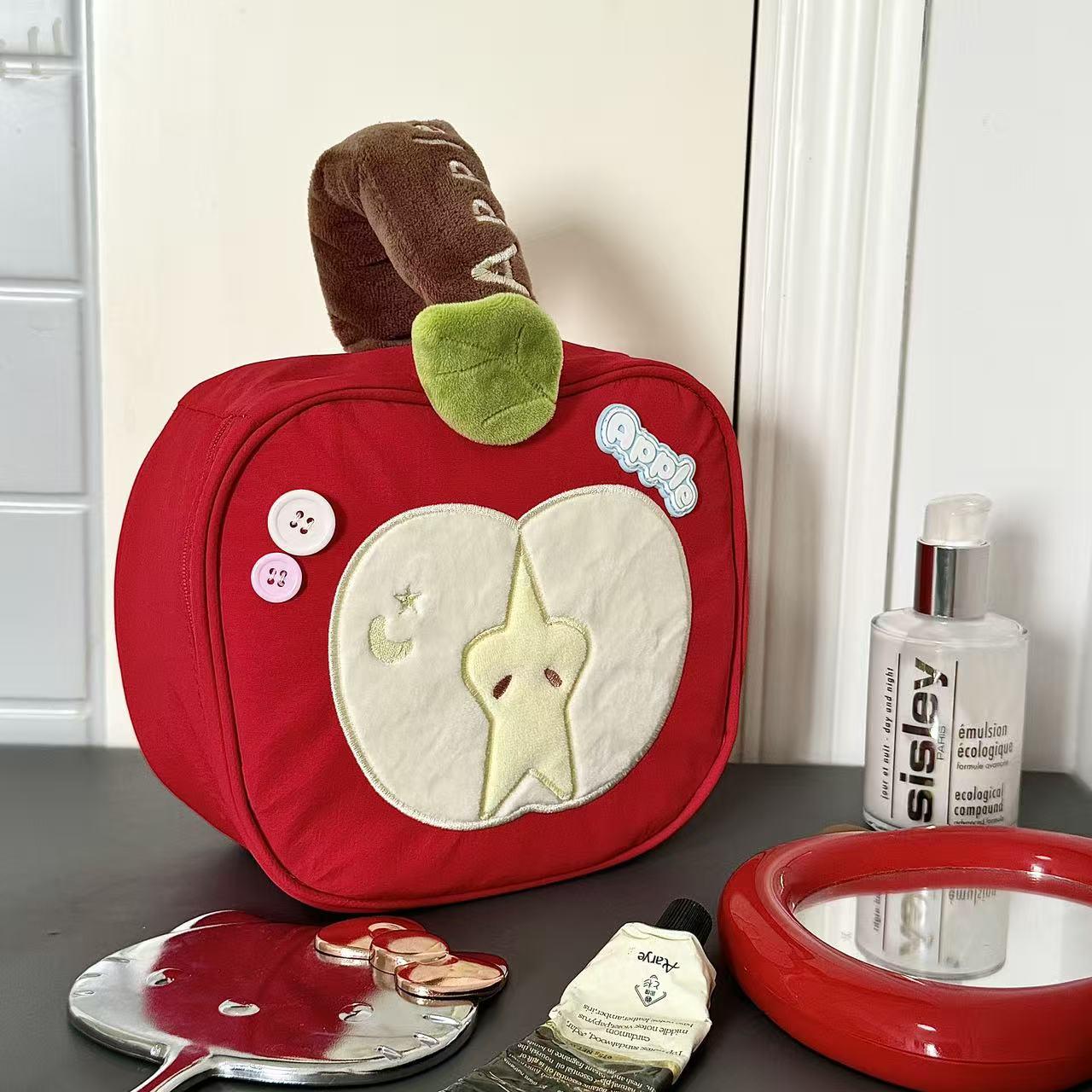 

Портативна дорожня косметичка та сумка для туалетного приладдя у формі яблука з великою місткістю