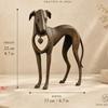 Sighthound Sculpture Heart Dachshund Statue Collectible Figurine Home Decor Art Ornament for Shelf Mantel Desk Gift