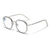 Glasses Metal Ring Literary Retro Flat Glasses Women'S Face Covering Plain Glasses Square Glasses Men