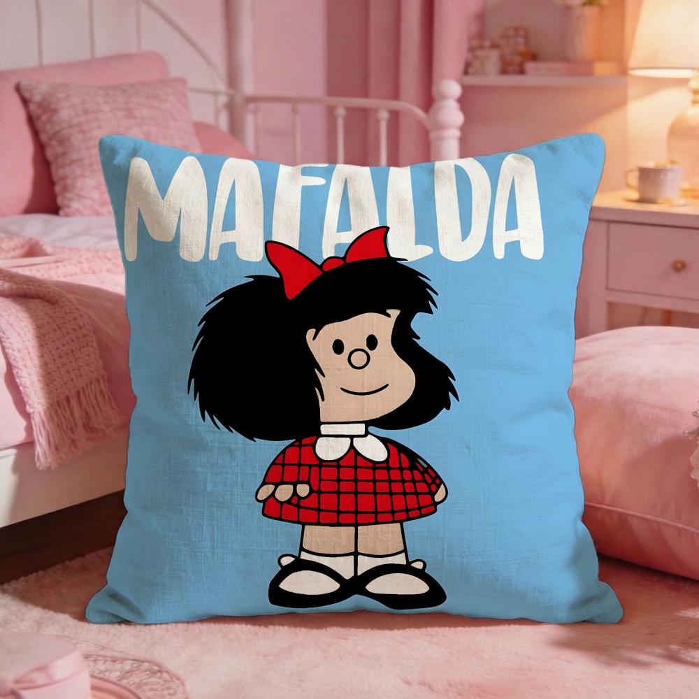 MMafaldaS Cute Cartoon Cushion Cover Premium Comfort Reversible Pillow Cove Two In One Design For Any Room Car Interior