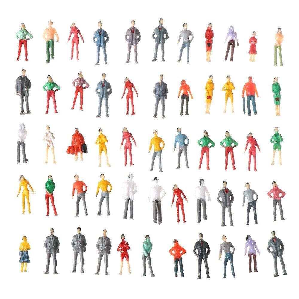 10pcs Mixed Color Passengers Stand/Sit People Model 1:87 Scale Simulation Doll