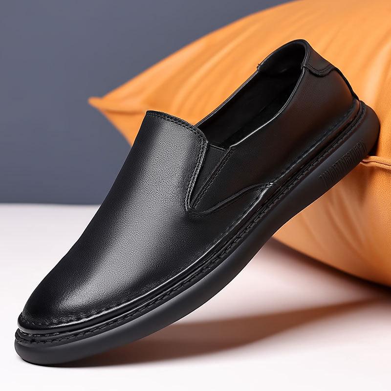 

Новые мужские повседневные туфли из натуральной коровьей кожи, удобные туфли на плоской подошве, стильные мужские повседневные туфли из натуральной коровьей кожи, элегантные мужские кожаные туфли 44 чёрный