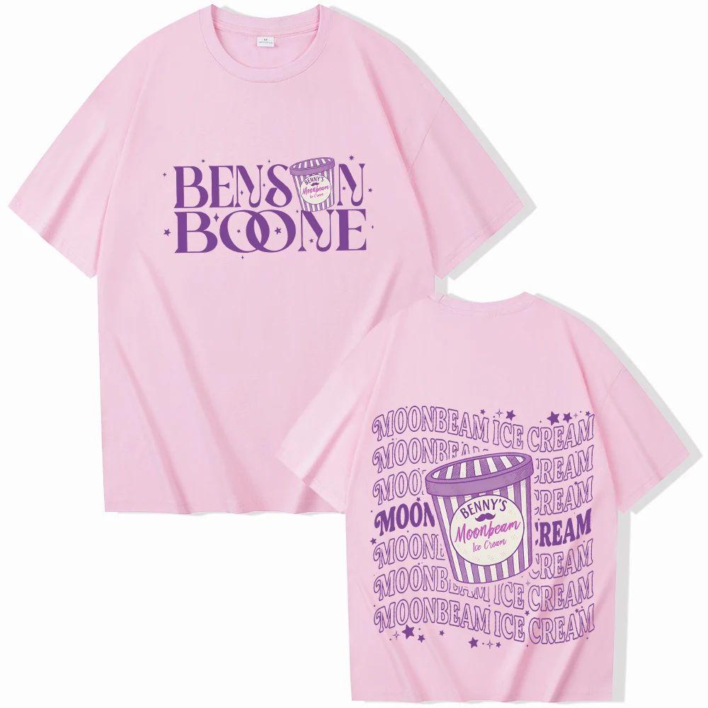 Модные повседневные свободные футболки Benson Boone Moonbeam Ice Cream Футболка Тур 2025 Мерч Унисекс Пуловеры Унисекс S