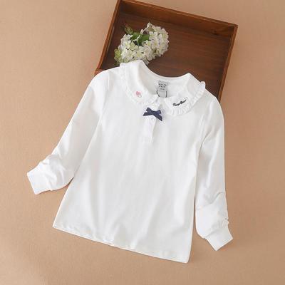 Girls' Long Sleeve Cotton Polo Shirt - Autumn Korean College Style