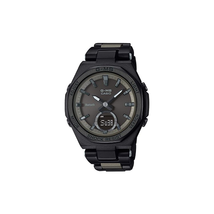 

Casio Baby-G Series Octagonal Thin Dial Solar Powered Bluetooth Shock Resistant 100M Waterproof Solar Quartz Movement Women watches MSG-B100CB-3APR Black Strap