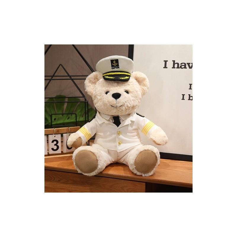 Orsacchiotto Peluche Capitano Giocattolo Per Bambini Animale Morbido Ripieno Regalo Per Bambini