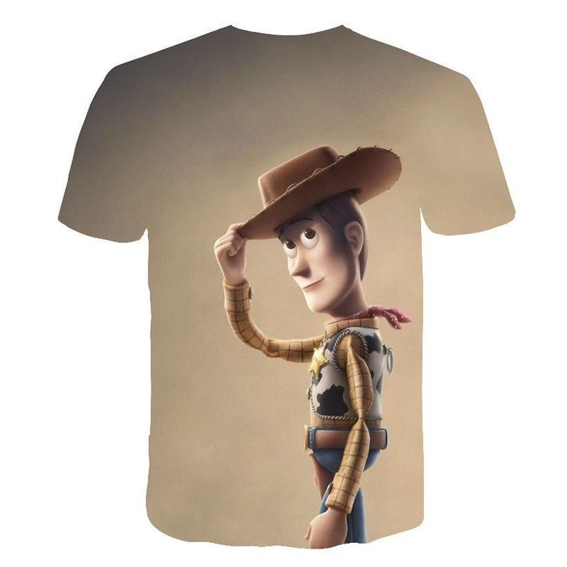Lebhaftes Toy Story 4 Unisex 3D-Druck Freizeit-T-Shirt für bequeme Sommerkleidung