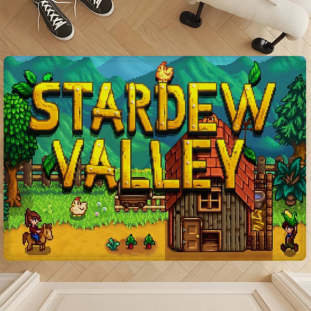 Farming Game S-Stardew V-Valley Entrance Door Mat Washable Non-Slip Living Room Sofa Chairs Area Mat Kitchen Welcome Doormat