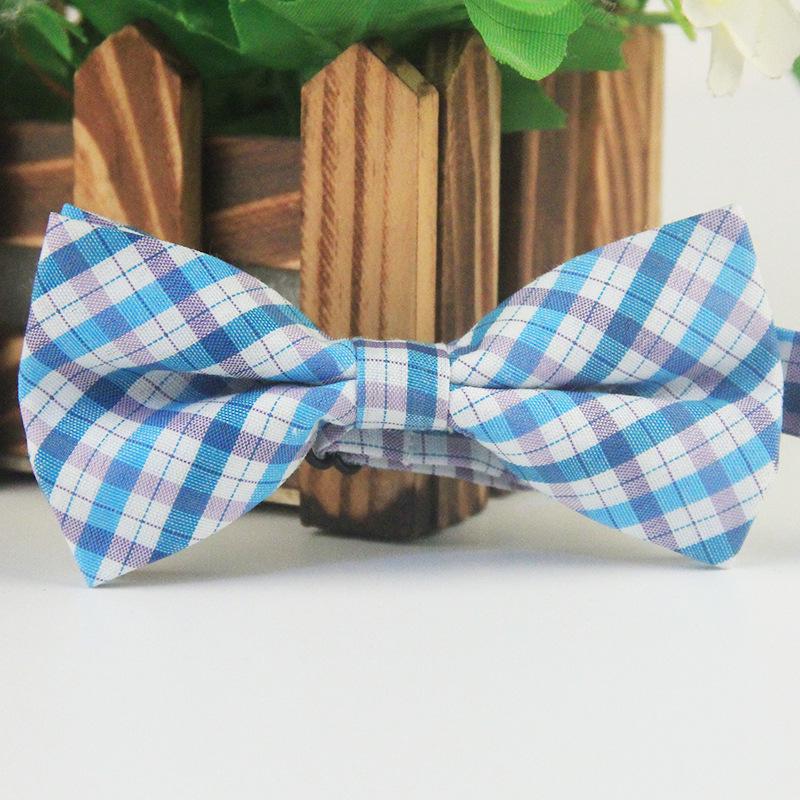 Children's Trendy British Style Multi-Color Cotton Plaid Bow Tie