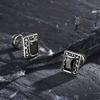 Male Fashion Simple Personality Ear Stud Trend Neutral Stainless Steel Earrings Men Retro Zircon Popular Versatile Ear Jewelry