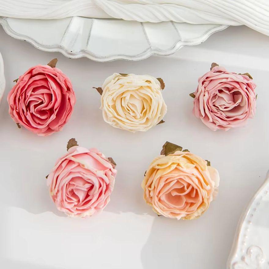 Sztuczny Kwiat Przypalane Krawędzie Róża Ślubny Bukiet Dekoracja Dom Ogród Zewnętrzny Festiwal Party Wieniec DIY Ins Prezent Scrapbook