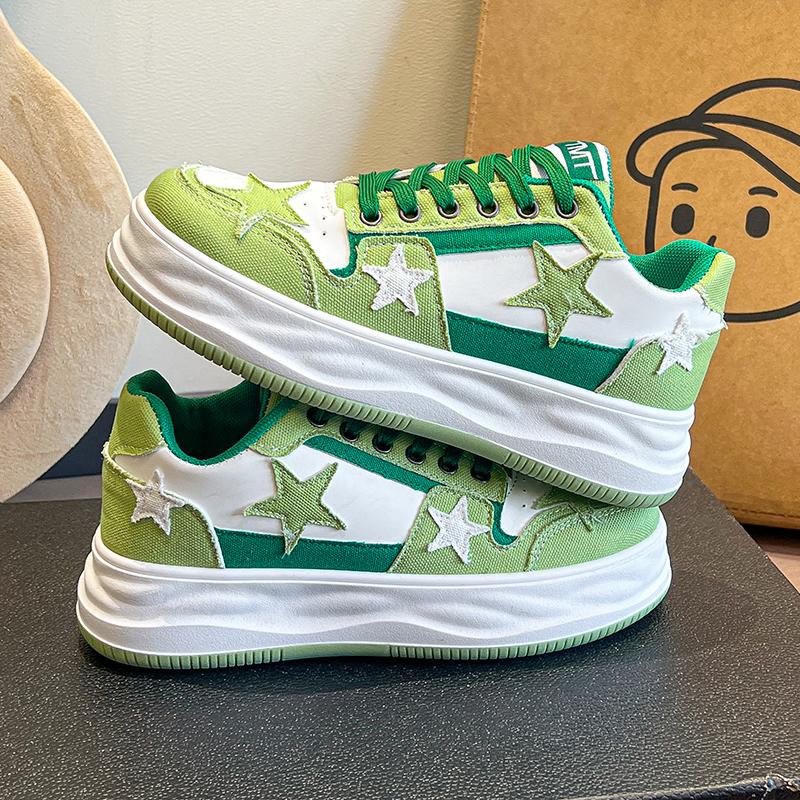 Unisex Sneaker Damenschuhe Herren Tennis Retro Stern Punk Hip-Hop Skateboard Schuhe Mode Paare Sportliche Freizeit Plateau Schuhe