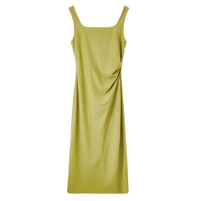 French Chic Pleated A-Line Suspender Dress