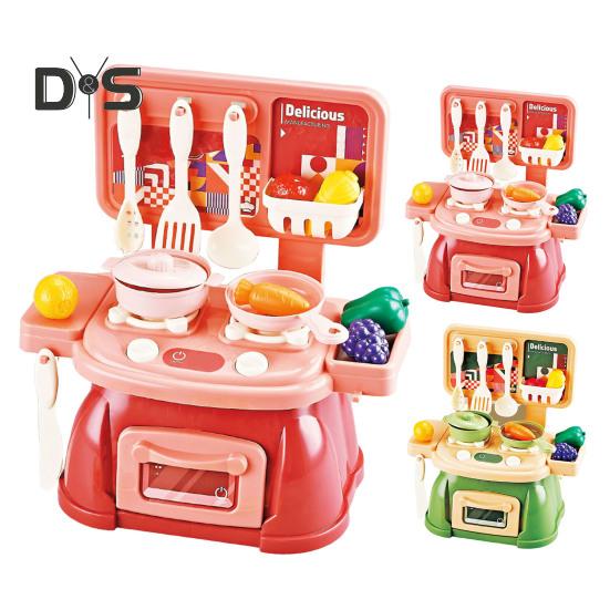 Kids Kitchen Play Set with 30Pcs Pretend Toys Role-playing Kitchen Set Develop Hands-On Skills Cooking Simulation Toys for Kids