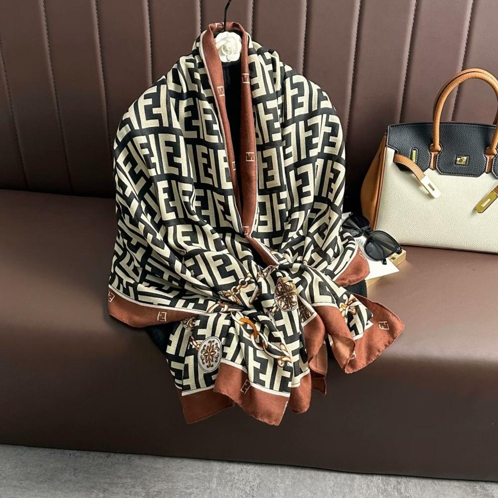 180X85Cm Retro Cashew Flower Scarf Women'S All-Season Cotton And Linen Feel Large Scarf Warm Sun Protection Neck Shawl Hijab