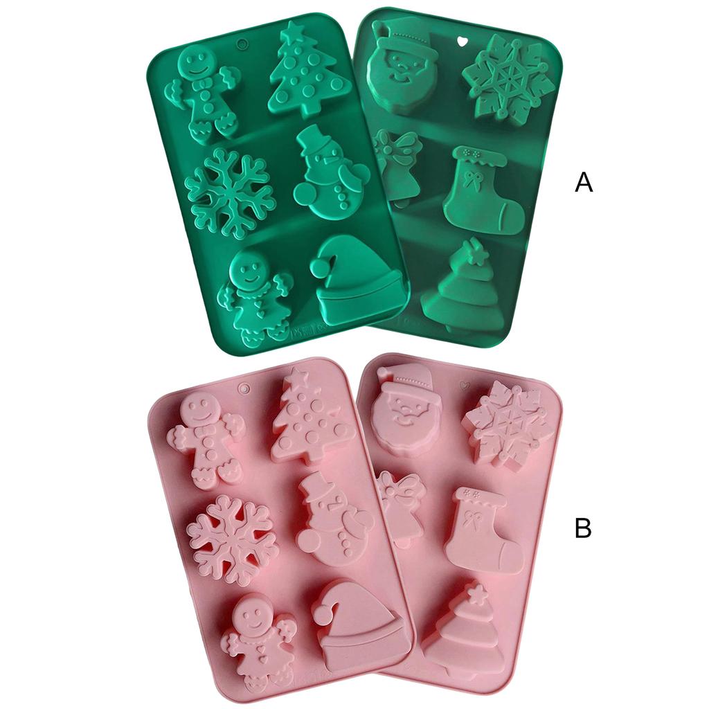 2PCS Silicone Baking Mould Reusable Ice Silicone Moulds 6-Cavity Mousse Cake Baking Molds for Making Soap/Cookie