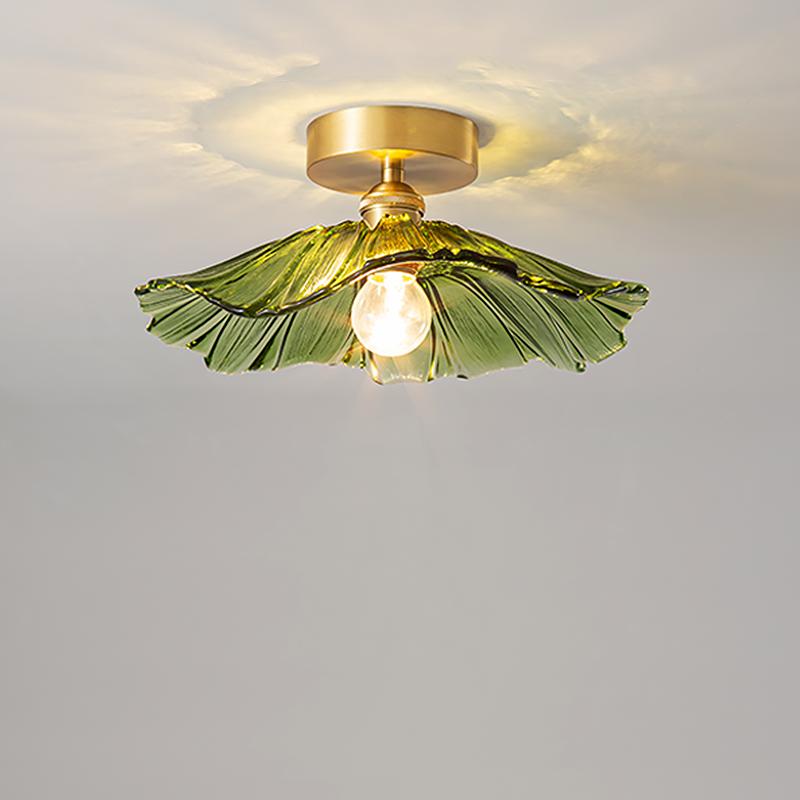 

New Home Lighting LED Ceiling Light Fixtures Balcony Porch Living Room Glass Copper Nordic Ceiling Lamp Lampara Techo зелёный
