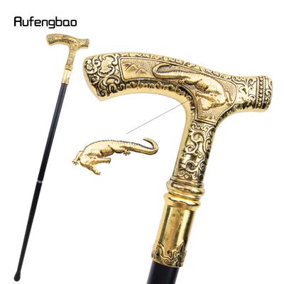 Bengala de luxo de crocodilo branco dourado, bengala de festa, elegante, decorativa, cospaly, botão de bengala, 89 cm