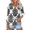 Women's Casual Fashion Floral Print Three-quarter Sleeve Button Cardigan Top
