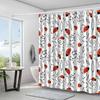 1 pezzo Tenda da doccia pattern coccinella e foglia minimalista nordica, tenda da bagno elegante di alta gamma, pattern decorativo per bagno