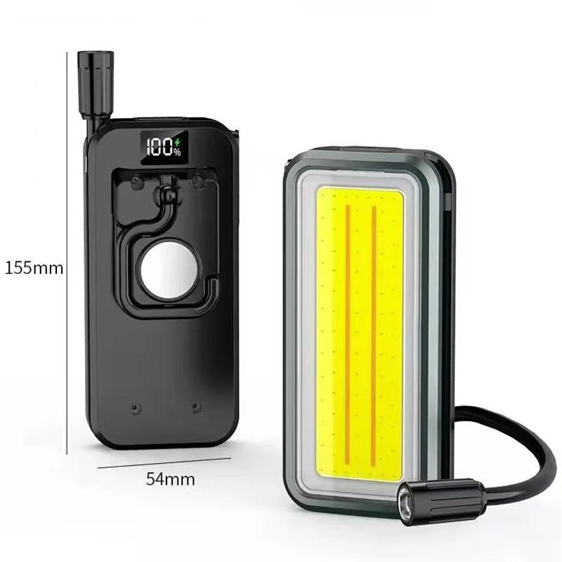 USB Rechargeable Magnetic Work Light with 360° Flexible Hose and Digital Display for Multifunctional Car Inspection