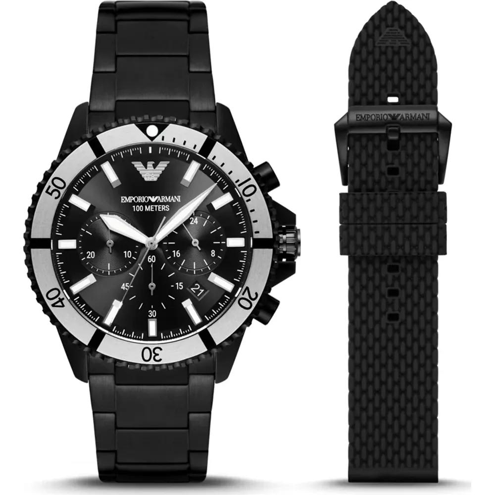 

Emporio Armani Historical Collection Black Metal Men s Quartz Chronograph AR80050 чёрный