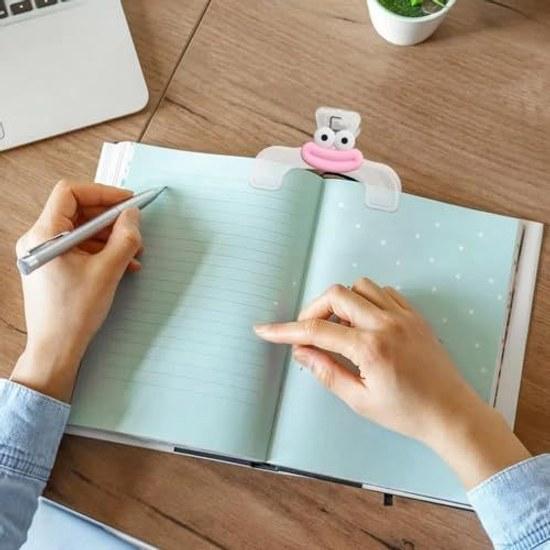 Stationery Clip 2-piece Set Plastic Transparent Textbook Cute Clear Convenient Easy Use Food Storage Document Paper Office Supplies Home Bookstore +