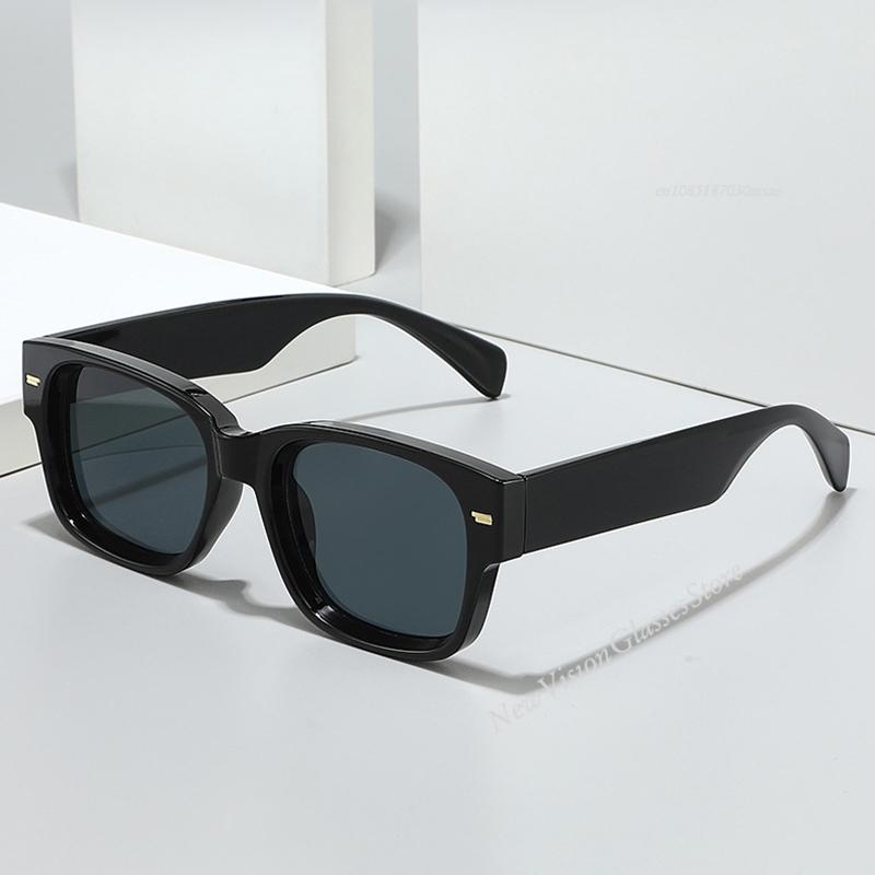 Vintage Square Jelly Color Rivets Men Sunglasses Fashion Gradient Shades Uv400 Women Luxury Sun Glasses