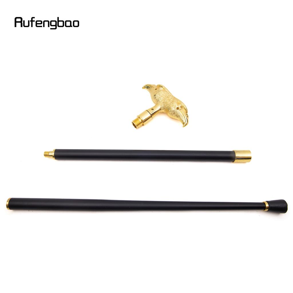 Gold Luxus Doppel Adler Kopf Spazierstock Mode Spazierstock Gentleman Elegante Cosplay Spazierstock Knauf Crosier 93cm