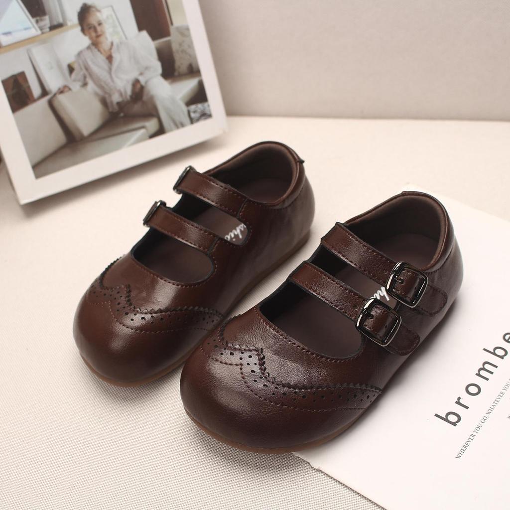 Scarpe in Pelle Retro Britanniche per Bambini Primavera 2026 - Scarpe Nere da Principessa per Bambine Piccole
