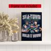 Seattle Seahawks Personalized Text Diamond Painting Round Diamond Mosaic Rhinestones Diamond Embroidery Craft Kit Wall Decor Without Frame