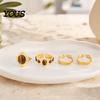 Tiger Eye Stone Ring 4Pcs/Set Finger Set, Scratch Resistant Adjustable Opening Stacking Rings for Women, Jewelry Gift Durable