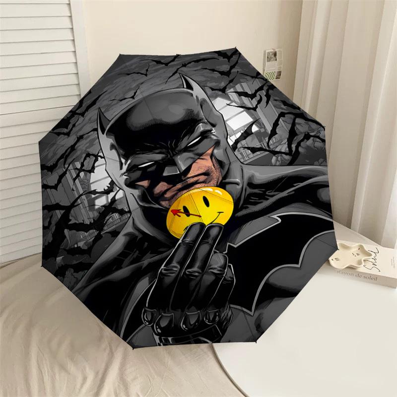 

1PC Warner Batman smiley Automatic Open/Close Umbrella with Windproof, 74-Rib Sturdy Canopy, Durable Ribs1291A