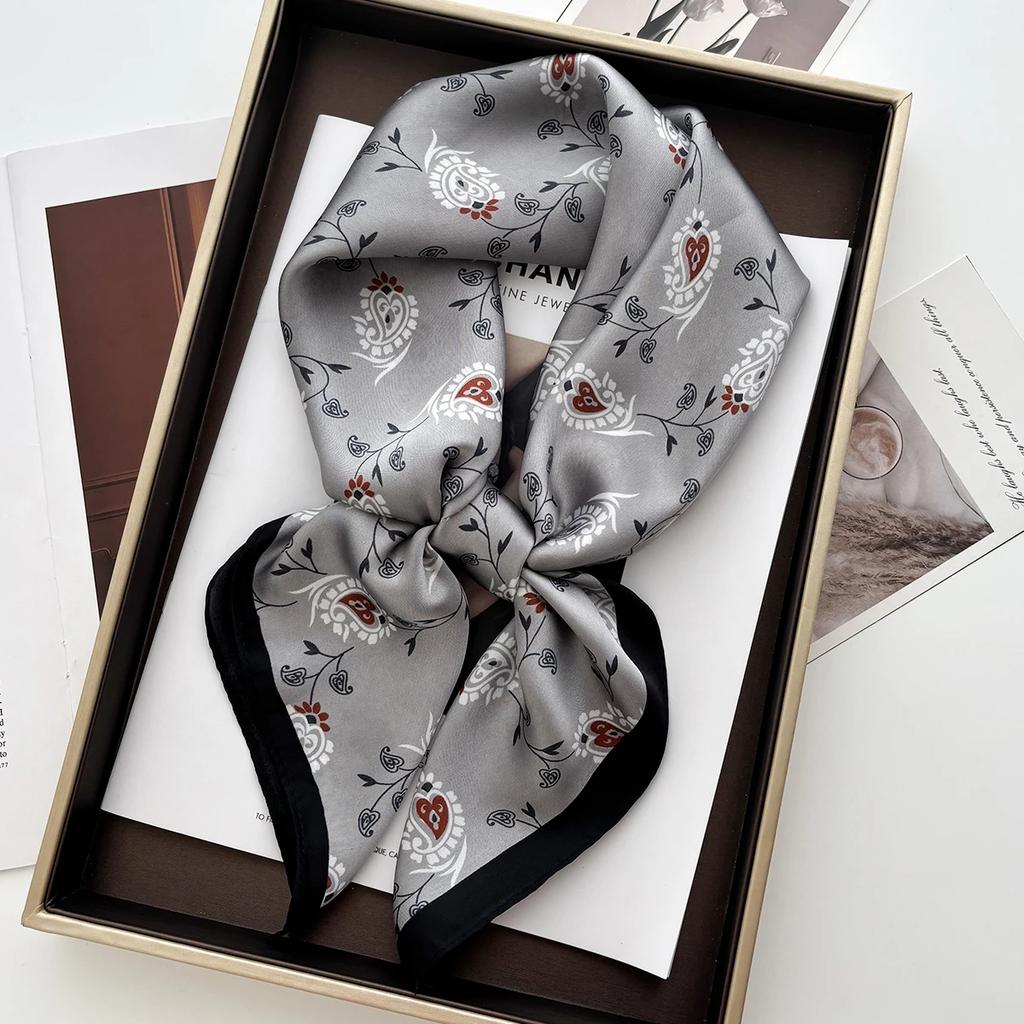 Luxury Print Shawl Square Scarf for Women Hijab Fashion Wraps Neckerchief Female Hair Bands Ribbon Headband Bandana