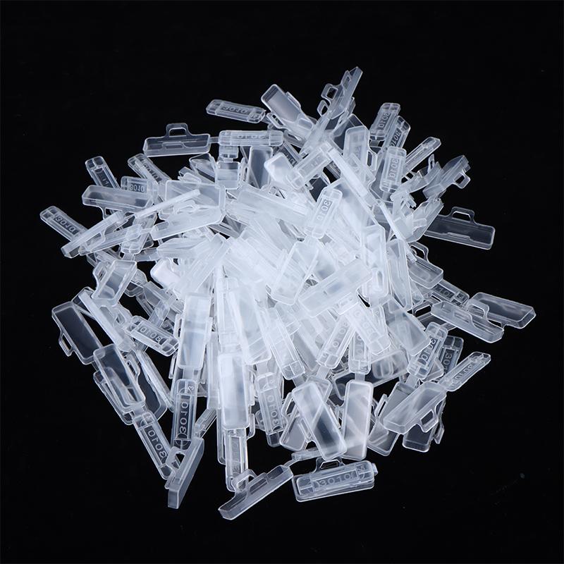 100Pcs Cable Label Tag Box Transparent Plastic Cable Tie Marker Wire Sign Name Holder Display Identification Seal Case