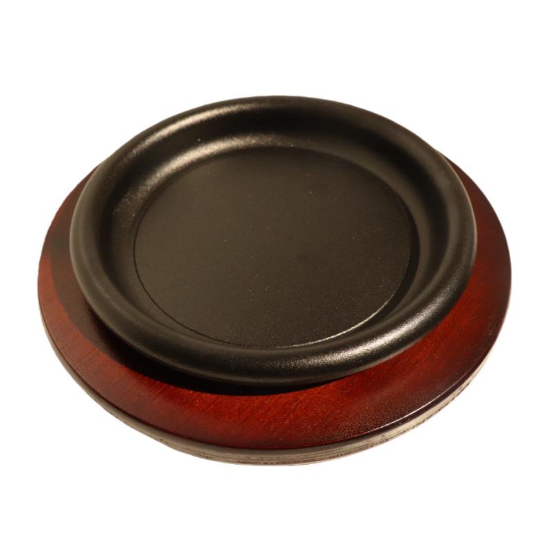 Exquisite Cast Iron Baking Pan with Wooden Board - Thickened Steak and Teppanyaki Plate for Western Dining.