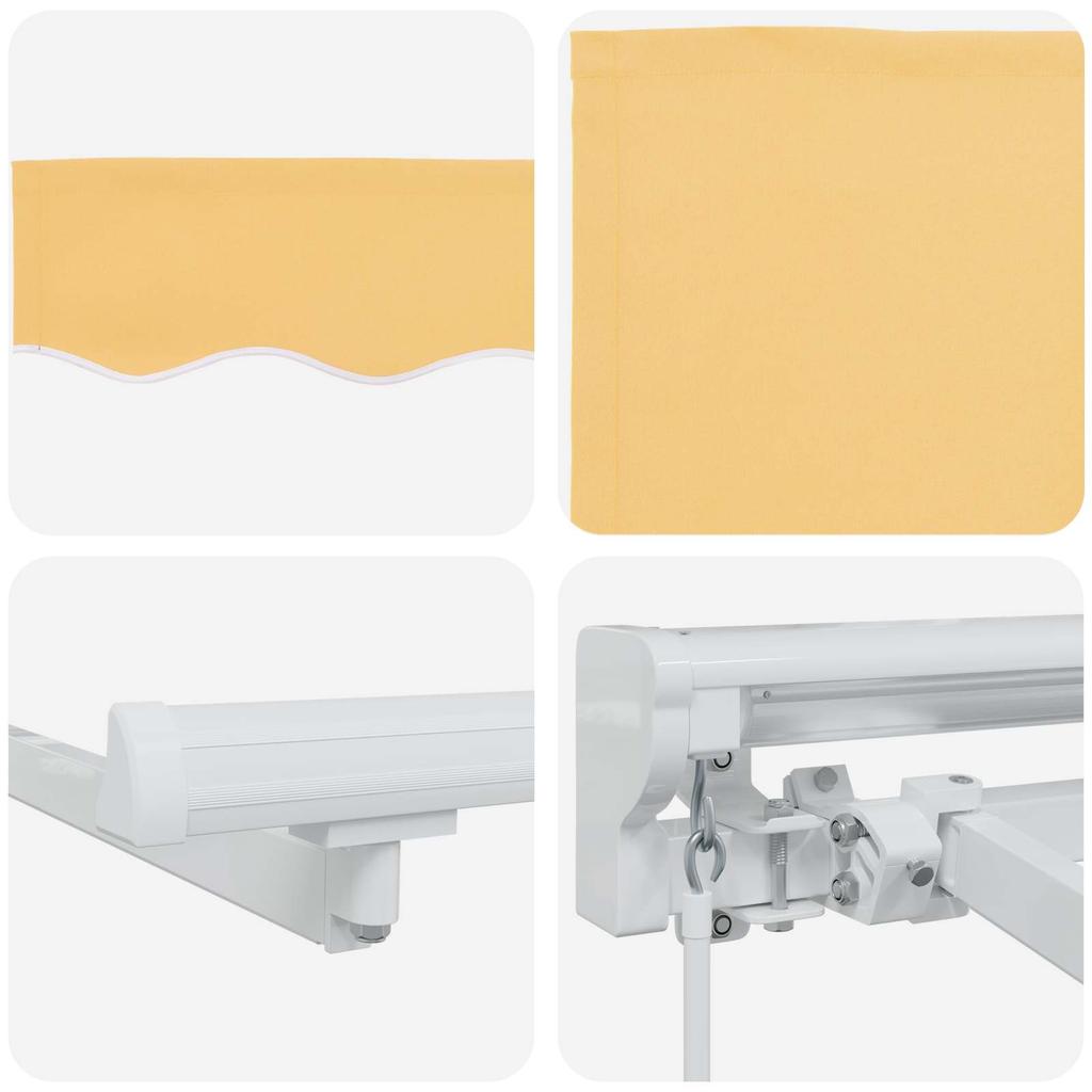 Manual Awning Frame with LEDs Sand 2.5 X 2 M