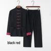 Men's Chinese Style Cotton Linen Tang Suit Jacket & Pants Set with Frog Buttons - Retro Zen Meditation Outfit