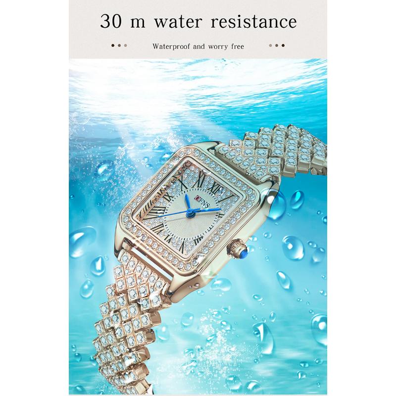 SANDA Fashion Lightweight Women's Quartz Watch Diamond Square Elegant Roman Waterproof Women's Quartz Watch