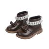 Spring Autumn Girls Fashion Beige Ankle Boots Sweet Children Lolita Leather Boots Causal Versatile Bowknot Princess Kid's Boot