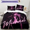 3pcs Duvet Cover Set (1*Duvet Cover + 2*Pillowcase, Without Core), Michael Jackson Print Soft All‑Season Bedding Set, Home Bedroom Decor Gift