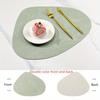 Double Sided Anti Slip Insulation Pad Table Mat, Nordic Style Imitation Cowhide Pattern Water Droplet Shaped Leather Placemat