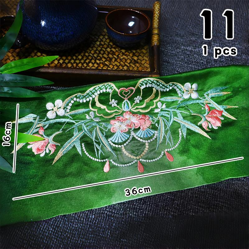1pc Chinese Style Embroidery Patch Hanfu Cheongsam Decor Trims Collar Waist Lace Shirts Neckline Edge DIY Sewing Accessories