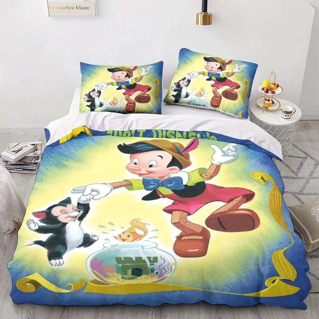 3D Gedruckte Pinocchio Bettbezug Kissenbezug Pinocchio Bettwäsche Set Erwachsener Junge Mädchen Schlafzimmer Dekoration Kinder Einzel Doppel