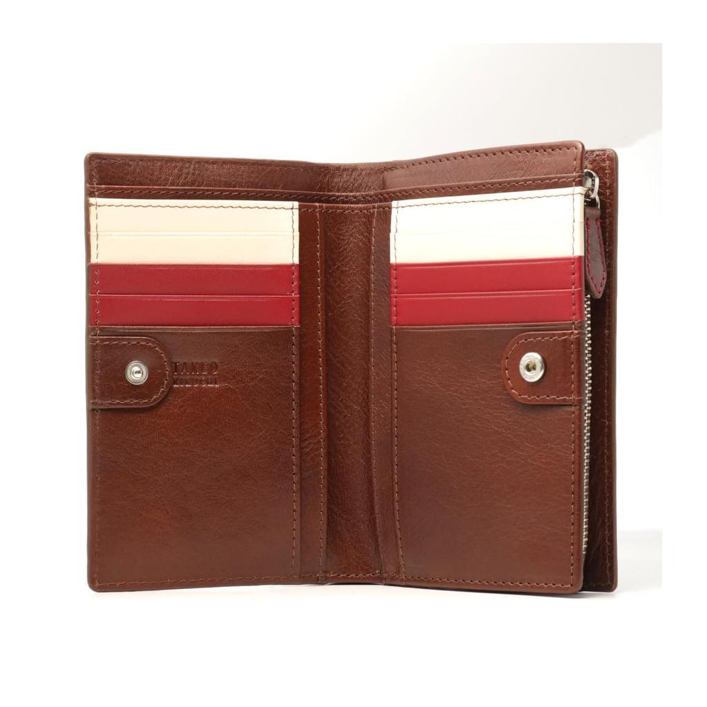 Middle Wallet Bifold Wallet Genuine Leather Our Limited Custom Model Tritoni Chocolate [Takeokikuchi] Men's TKW-00421 [12]