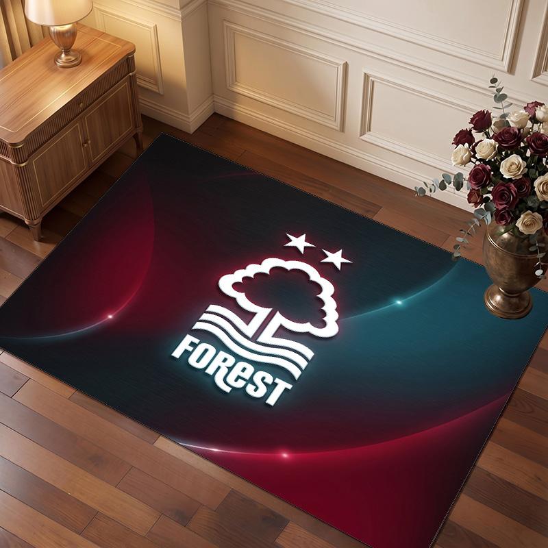 Nottingham Forest Fußball Druck Kristall Samt Teppich, Bequemer Wasserabsorbierender Rutschfester Innenboden Teppich