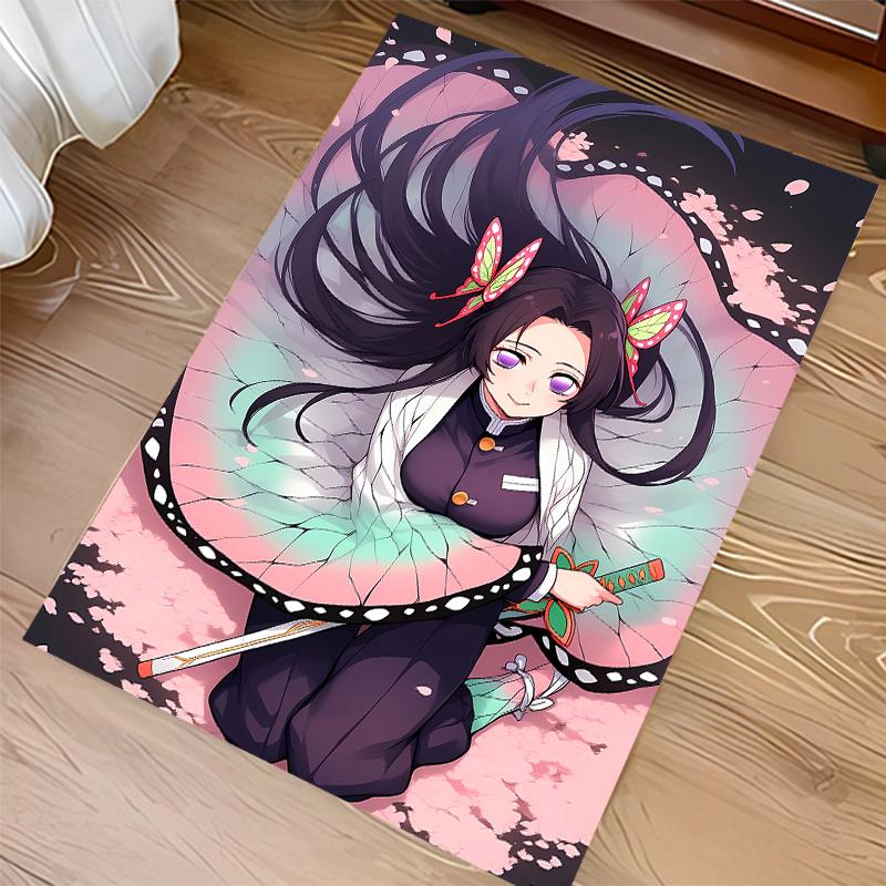 1pc Demon Slayer characters2 Print Area Rug - Soft, Washable Non-Slip Indoor Mat for Office Chairs, Living Room, Home Office Decorative Rug